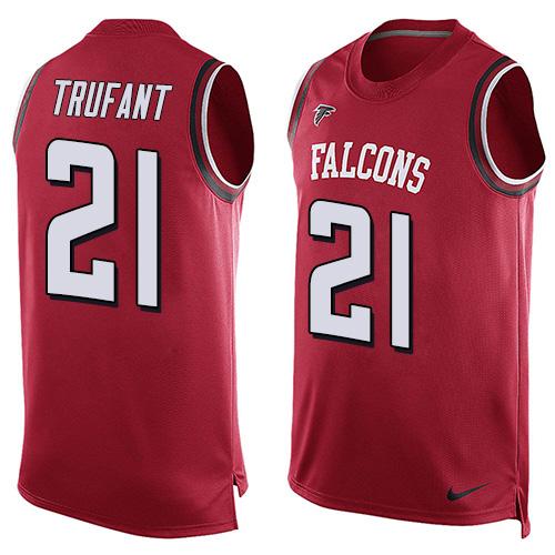 Nike Falcons #21 Desmond Trufant Red Team Color Men's Stitched NFL Limited Tank Top Jersey - Click Image to Close